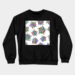 Bright fantastic abstract flowers on a white background Crewneck Sweatshirt